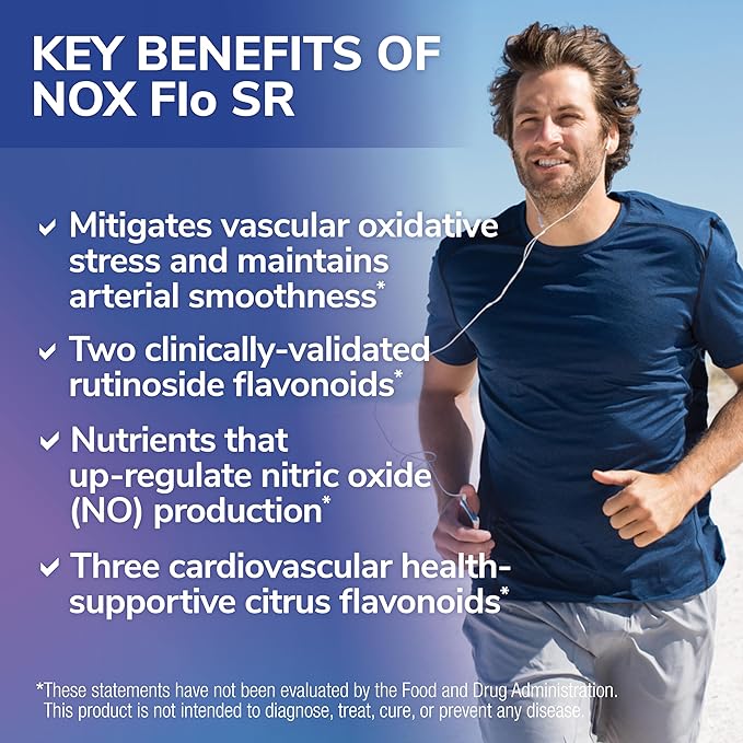 Tesseract NOX Flo SR Nitric Oxide Booster, Vascular Health Supplement, 120 Capsules, Sustained-Release L Citrulline, Coenzyme Q10 & R Lipoic Acid, Circulation & Blood Pressure Support, Hypoallergenic