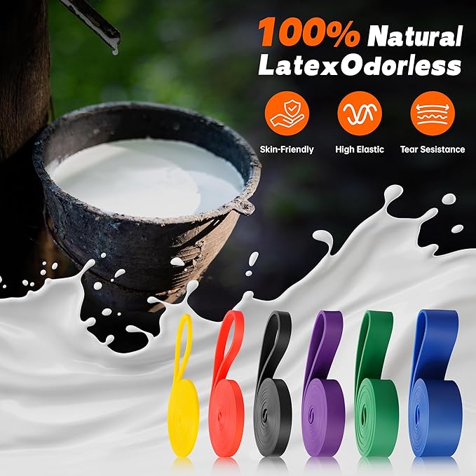 Resistance Bands for Working Out, 6 Packs Exercise Bands, Workout Bands, Pull Up Assistance Bands for Body Stretching Training Physical Therapy Muscle Training for Men & Women