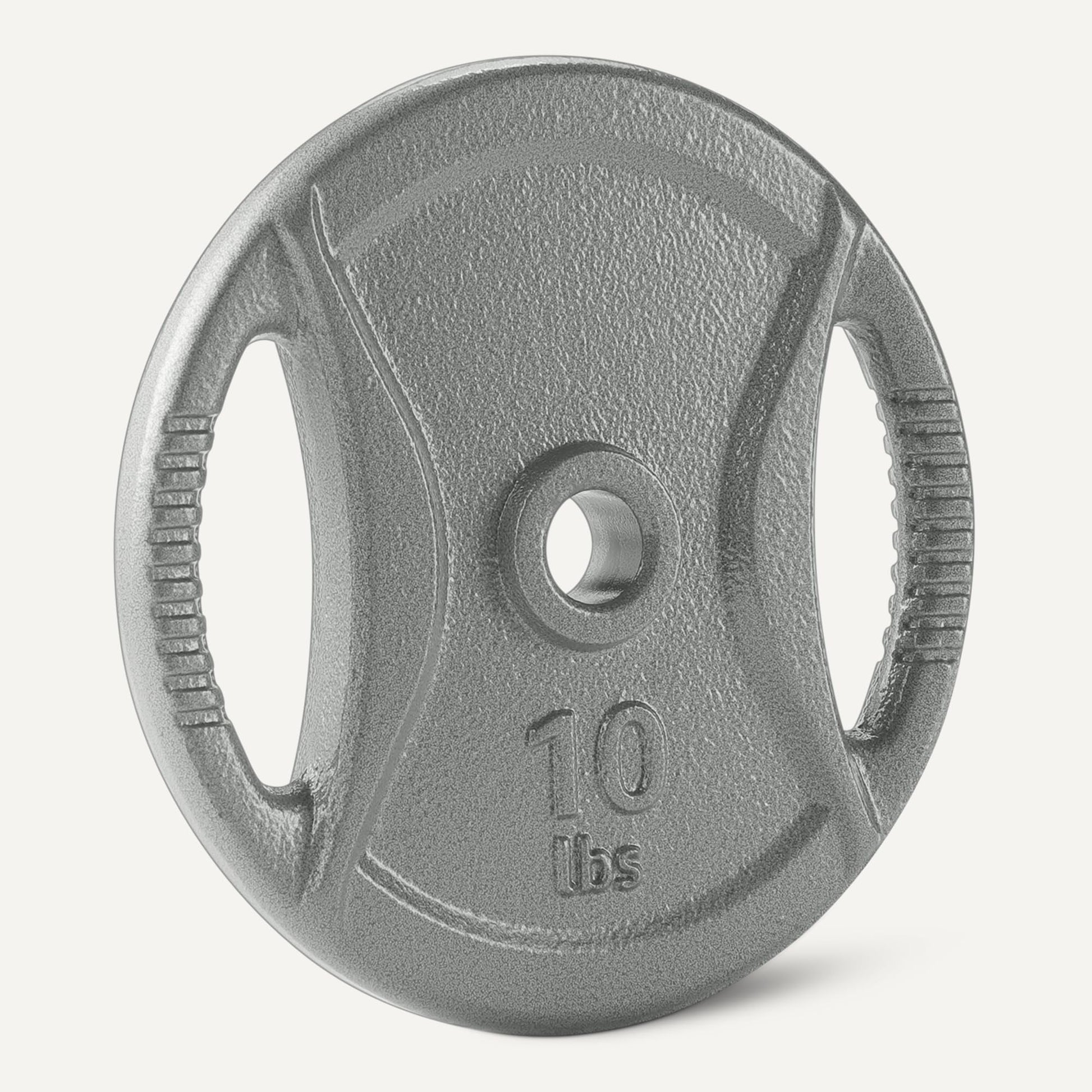 Amazon Basics 1-Inch Grip Weight Plates, 10 lb, Strength Training, Home Gym, 4 Pack
