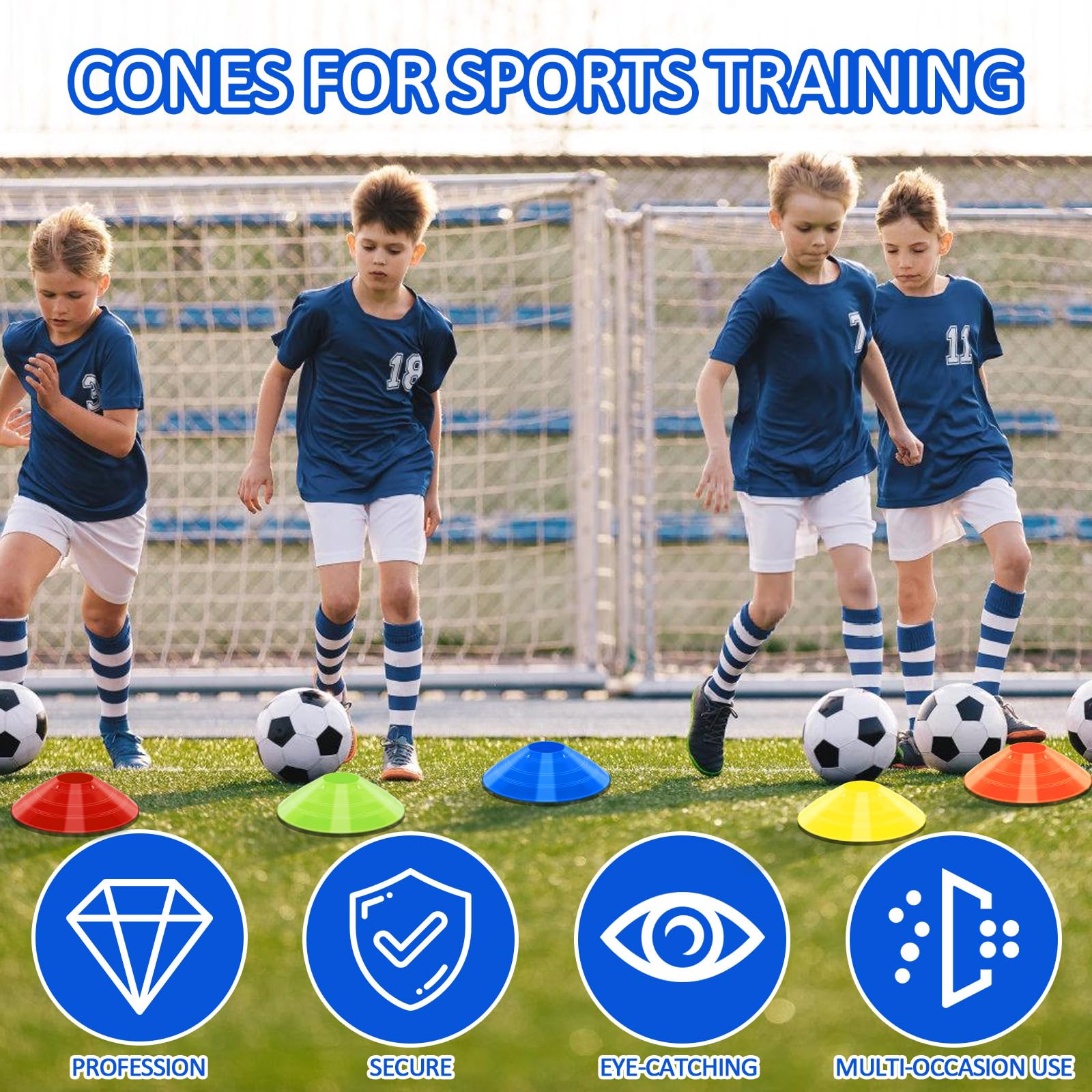 Jyongmer 15 PCS Disc Cones Training Cones with Carry Bag