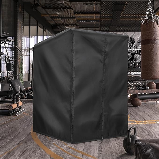 Squat Rack Cover with Waterproof Zipper, Protective Cover for Power Cage/Weight Lifting Rack/Weight Cage/Power Racks for Home Gym Equipment Storage-Indoor & Outdoor Use, 64" x 68" x 82.5"
