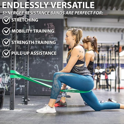 Synergee Resistance Loop Bands. Pull Up Assist Bands with Heavy Duty Resistance. Exercise Bands Work Perfect for Stretching, Powerlifting & Resistance Training.