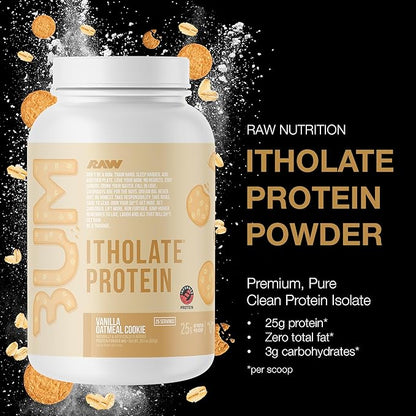 RAW Whey Isolate Protein Powder, Vanilla Oatmeal Cookie (CBUM Itholate Protein) - 100% Grass-Fed Sports Nutrition for Muscle Growth & Recovery - Low-Fat, Low Carb, Naturally Flavored - 25 Servings