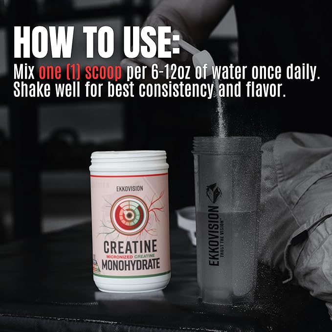 Ekkovision Creatine Monohydrate Powder, Micronized, Cherry Limeade, Pre Workout & Post Workout Supplement for Men & Women, Energy Support, Easy to Mix in Shakes, Smoothies & Beverages, 50 Servings