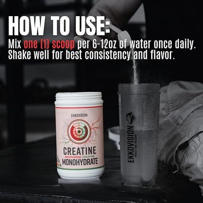 Ekkovision Creatine Monohydrate Powder, Micronized, Cherry Limeade, Pre Workout & Post Workout Supplement for Men & Women, Energy Support, Easy to Mix in Shakes, Smoothies & Beverages, 50 Servings