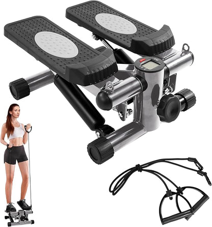 Steppers for Exercise, Stair Steeper with Resistance Bands, Portable Stepper Capable of Full-Body Exercise, Low Noise and Smooth, Bear 300 lbs