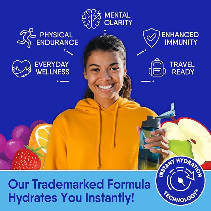 GoHydrate Instant Hydration Powder Packets- Low Sodium Electrolytes Drink Mix with 36mg Caffeine -Natural Hydration Support, Sugar Free Electrolyte Flavored with Vitamin D, 30 Packs, Iced Tea Lemonade