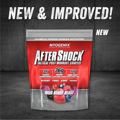 Myogenix Aftershock Post Workout ??Muscle Growth Whey Protein Powder ??Speeds Up Muscle Growth and Recovery ??Supports Joint Health and Replenishes Glycogen ??Wildberry Blast, 6 lbs