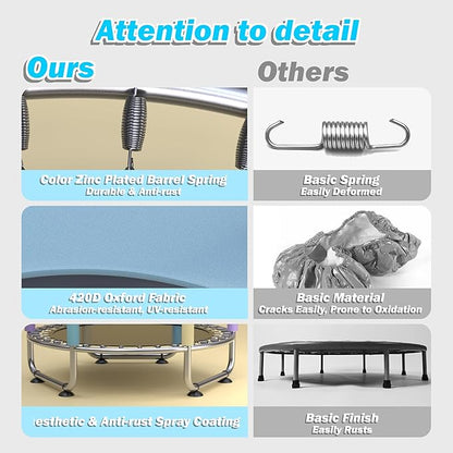 Trampoline for Kids 55inch Toddler Mini Small Trampoline Outdoor Indoor Basketball Hoop, Swing, Gift for Baby, Toddlers & Kids Ages 3-6