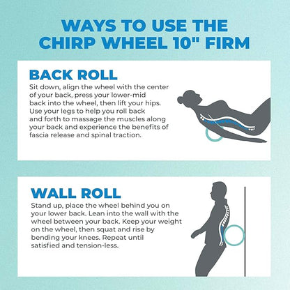 Chirp Wheel Foam Roller ??Targeted Back & Neck Relief, Lumbar Spine Stretcher, Spinal Decompression Back Stretcher, Massage Roller with Density Foam for Physical Therapy, Supports 500lbs, 10-Inch Mint