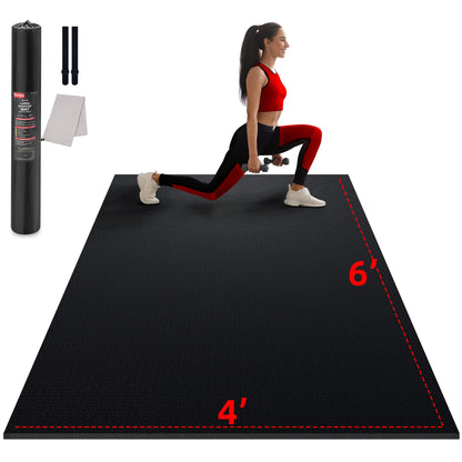 GymCope Large Exercise Mat for Home Workouts, 12x6/10x6/9x6/8x6/7x5/6x4 ft