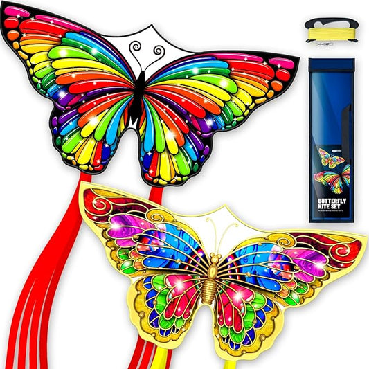 Butterflys for Kids, Beautiful Kite Easy to Fly for Beginners with 328 ft Line & Line Winder, Easy