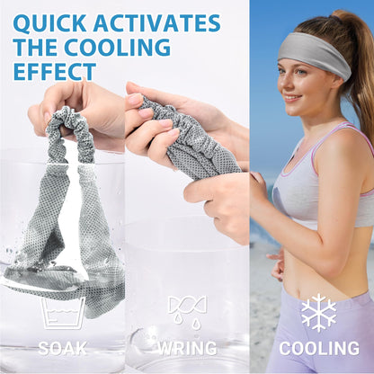 Sukeen Cooling Headbands for Women 4 Pack, Instant Cooling, Moisture Wicking Non-Slip Sweatbands