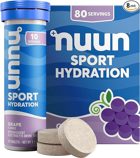 Nuun Sport Electrolyte Tablets with Magnesium, Calcium, Potassium, Chloride & Sodium, Gluten Free &