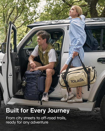 Tolaccea Gym Bag for Men & Women, 40L Duffle Bag Backpack for Travel Sports with Shoe Compartment, Wet Pocket & Extra Laptop Bag for 15.6'', 3-in-1 Sport Workout Duffel Carry On for Airplane (Navy)