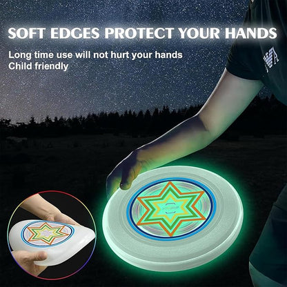 49 LEDs Flying Ring: Super Bright LED Flying Disc, Light Up Flying Disc with 16 Million Color RGB, Rechargeable 175g Flying Ring for Camping Games Beach Birthday Easter Gifts for Kid Adult