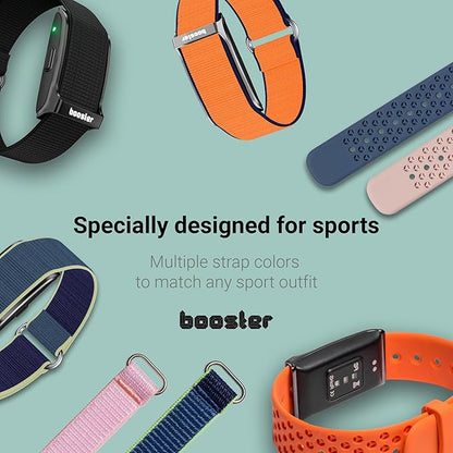 Booster Smart Bracelet, Wearable Activity & Fitness Tracker Band, 24H Sleep Tracker, All-Day Continuous Heart Rate Blood Pressure Stress HRV Monitor, 120+ Sport Modes Smart Wristband, Silicone Navy