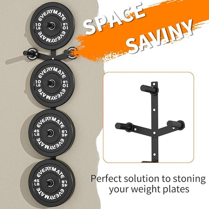 Weight Plate Storage Rack, Olympic Weight Plate Holder, Bumper Plate Storage, Home Gym Organizer