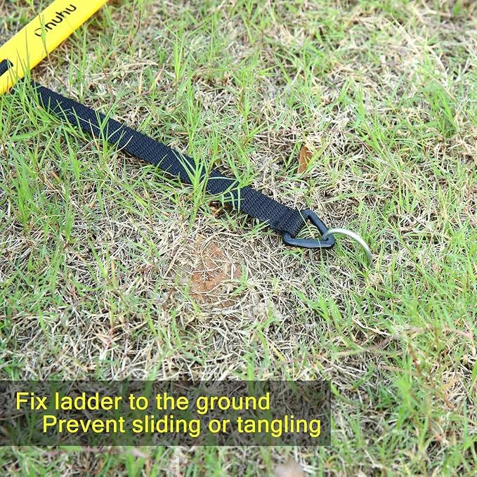 Agility Ladder Speed Training Set: Ohuhu 12 Rung 20ft Soccer Training Equipment for Kids with 12 Cones, 4 Steel Stakes, Instruction Manual & Carrying Bag for Football Exercise Sports Footwork Training