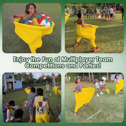 Giant Granny Pants Toss Game Set - Funny Outdoor Party Game with 1 Pair of Giant Pants, 6 Bouncy Balls & Air Pump - Hilarious Fun for Backyards, Families, Adults, Reunions & Team Building