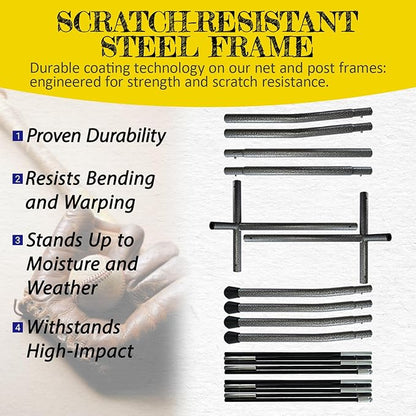 Baseball Net，7x7ft Baseball Practice Net with Tee and Target, Large Pocket Sports net for Hitting/Batting/Pitching/Throwing,Scratch Resistant Base,Indoor/Outdoor Versatile Use for All Levels