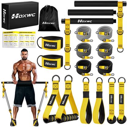 HOXWC Heavy Pilates Equipment, Portable Pilates Bar Kit with Resistance Bands, Professional