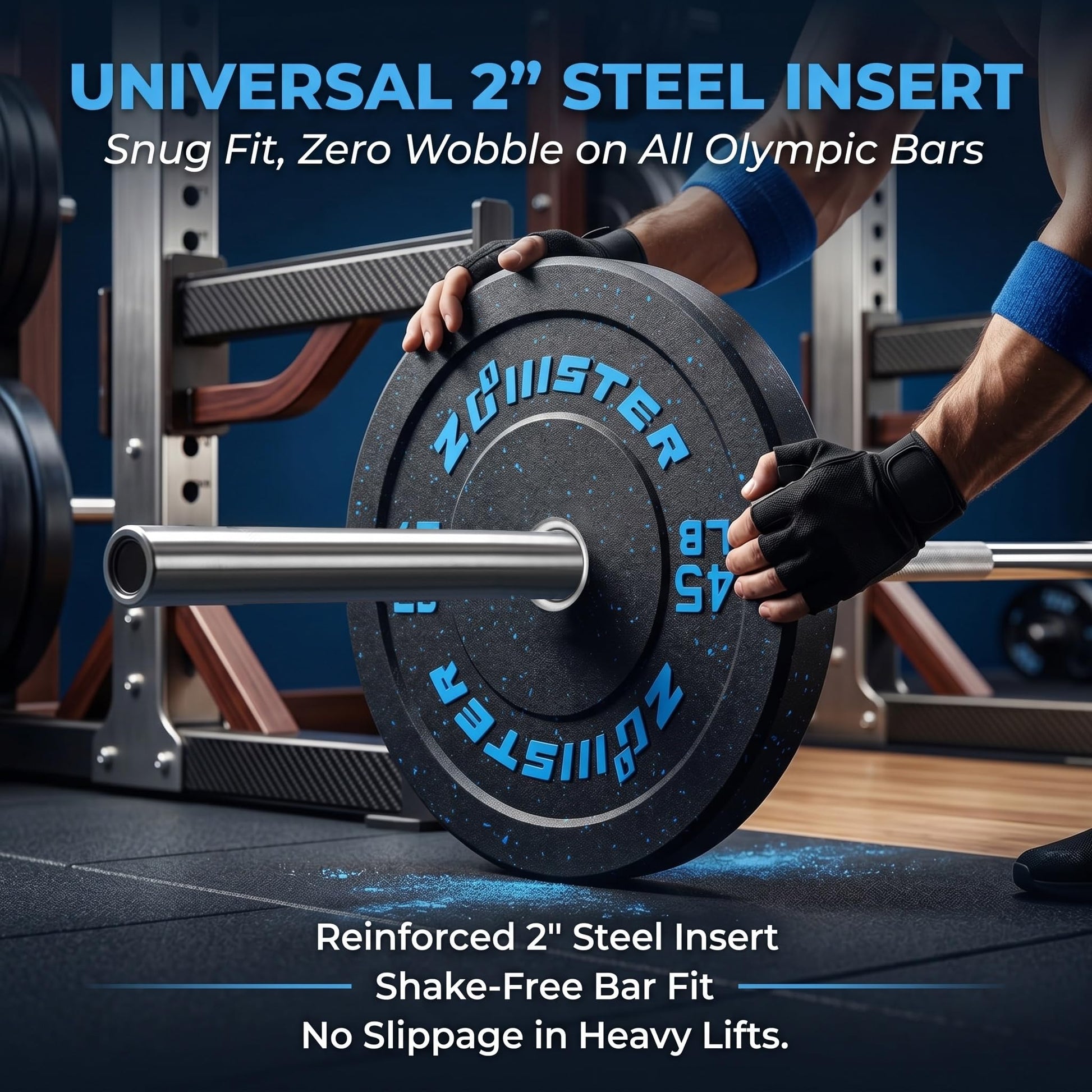 Zoomster Bumper Plate Olympic Weight High Bounce with Steel Insert Strength Training Lifting (190LB