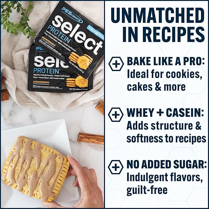 PEScience Select Protein Powder, Whey and Casein Blend, Clean Protein Powder for Women and Men, Low Calorie, Low Carb, Keto Friendly, Gluten Free - Snickerdoodle - 5 Servings