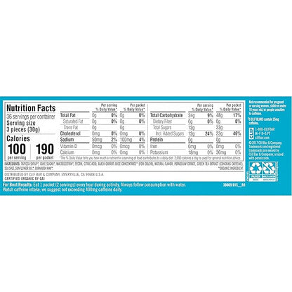 CLIF BLOKS - Tropical Punch Flavor with Caffeine - Energy Chews - Non-GMO - Plant Based - Fast Fuel for Cycling and Running - Quick Carbohydrates and Electrolytes - 2.12 oz. (18 Count)