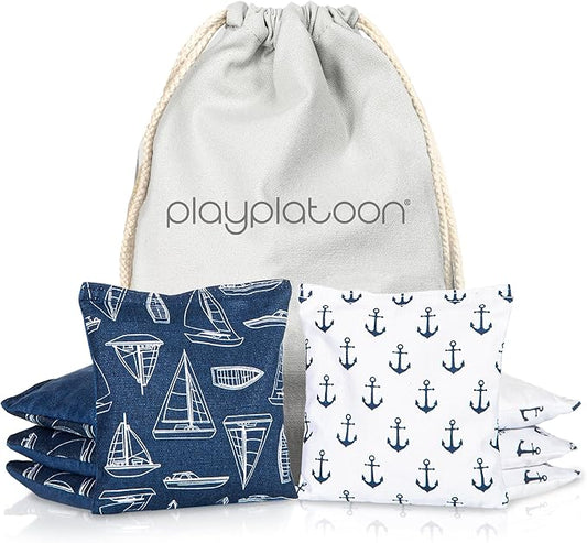 Professional Cornhole Bags - Set of 8 Regulation All Weather Double Sided - Sticky Side/Slick Side