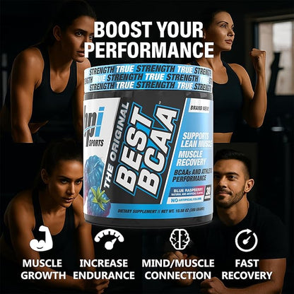 BPI Sports Best BCAA Powder - Muscle Recovery Support - Branched Chain Amino Acids | Building Blocks of Protein and Muscle - Post Workout Recovery ??Hydration - Blue Raspberry, 30 Servings