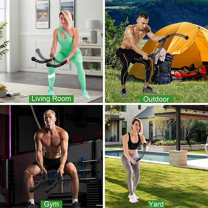 TRELC Upgrade Weighted Ropeless Battle Ropes, 2PCS Cordless Battle Rope for Home Gym, HIIT, Strength, Quiet Portable Training Rope, Workout Ropes Versatile Fitness Equipment for Men Women