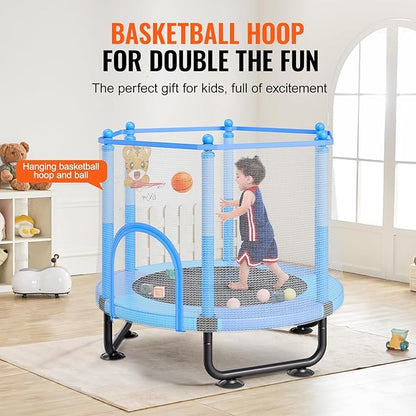 VEVOR 5FT Trampoline 50"/55"/56 * 35" for Indoor/Outdoor use for Toddlers, Foldable Mini Baby with Foam Handle, Recreational Birthday Gift