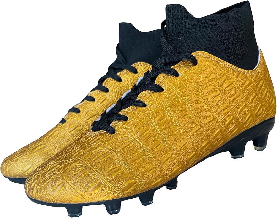 Soccer Cleats High-Top Outdoor Non-Slip Football Shoes Protection Lightweight for Firm Ground Training Breathable Fit (Size 6-13)