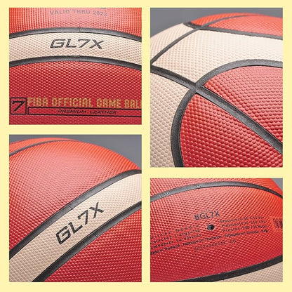 Training Soft Touch Rubber and Faux Leather Fighting Basketball, High Bounce Indoor Outdoor Basketball Gift