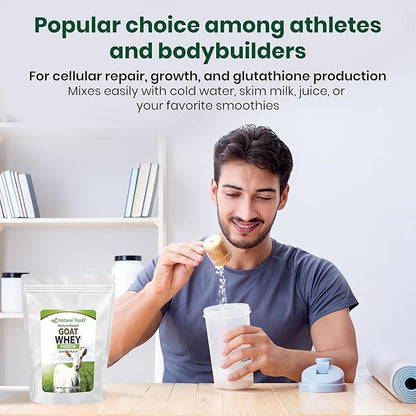 Z Natural Foods Goat Whey Protein Powder Concentrate - Undenatured, Unflavored, Pasture Raised Whey - Clean Goat Protein Powder with Vital Proteins for Weight Management, Immune Support, Fitness, 5 lb