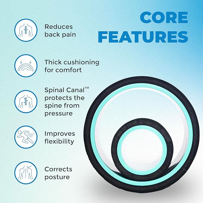 Chirp Wheel Foam Roller ??Targeted Back & Neck Relief, Lumbar Spine Stretcher, Spinal Decompression Back Stretcher, Massage Roller with Density Foam for Physical Therapy, Supports 500lbs, 2-Pack Mint