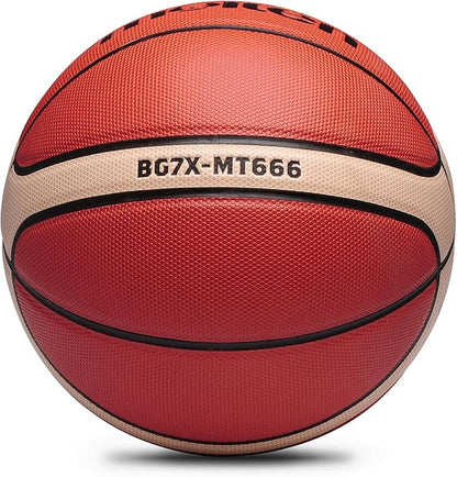 Training Soft Touch Rubber and Faux Leather Fighting Basketball, High Bounce Indoor Outdoor Basketball Gift