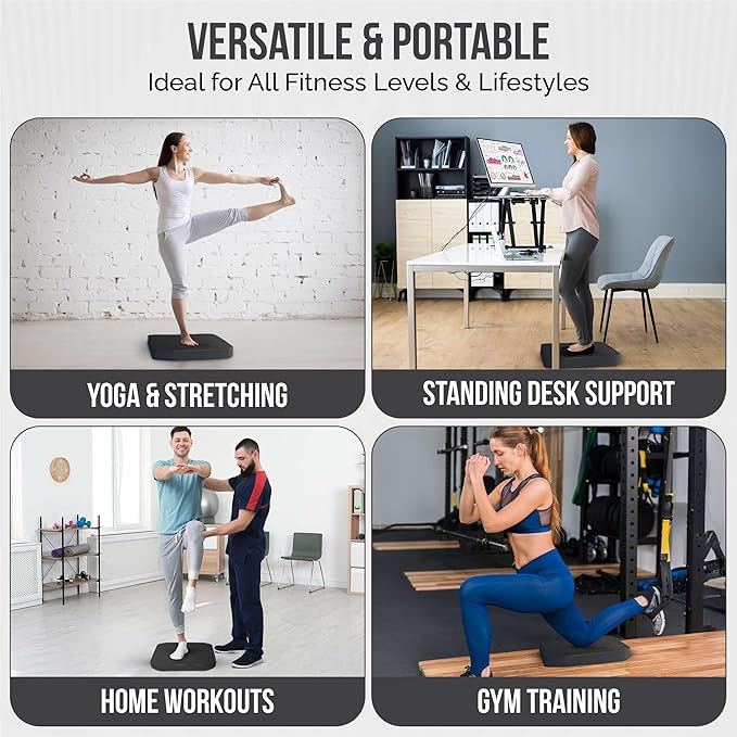 Balance Pad ??Premium POE Foam, Non-Slip Stability Pad for Physical Therapy, Yoga, Core Training & Rehab