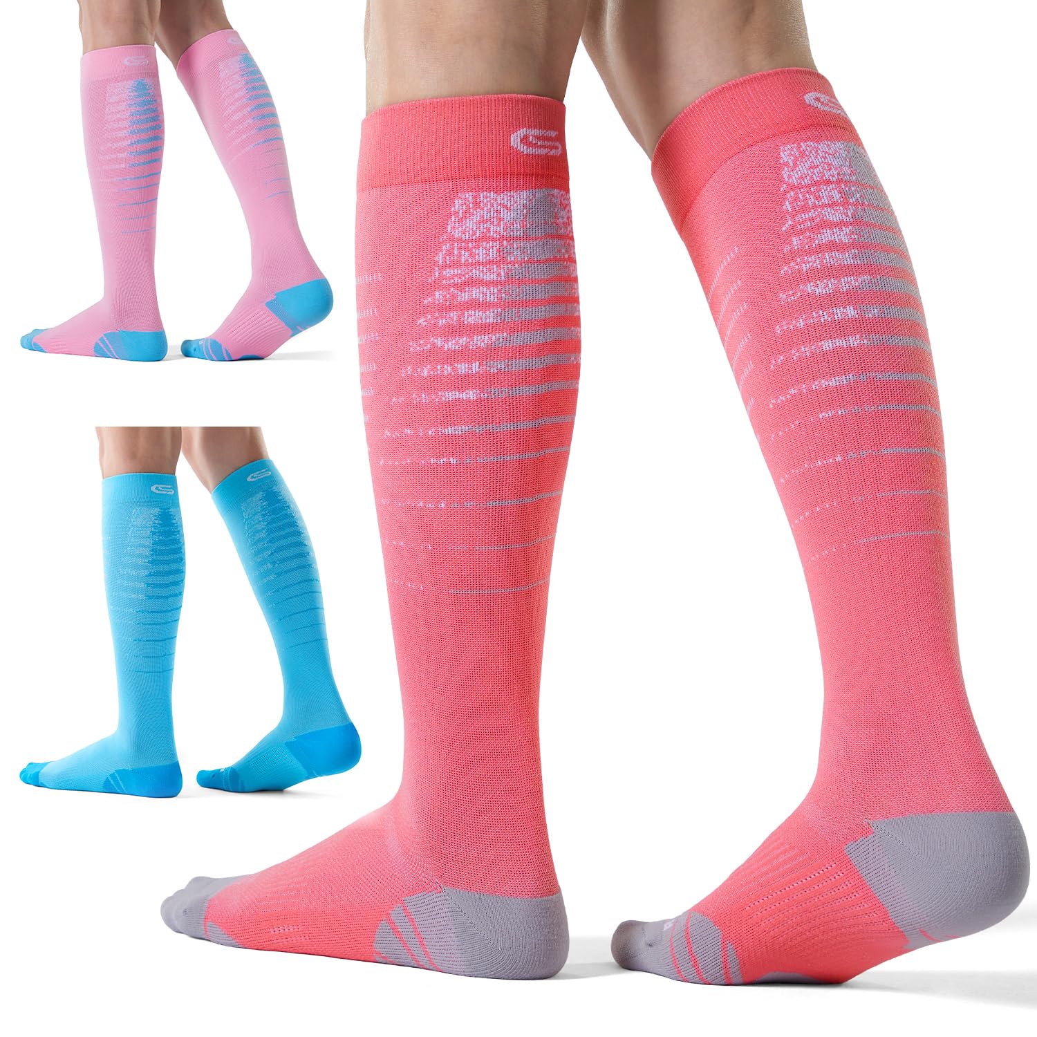 CS CELERSPORT 3 Pairs Compression Socks for Men Women