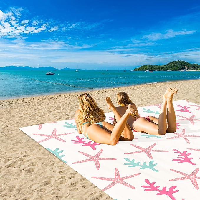 78''×86'' Beach Blanket Waterproof Sandproof, Beach Mat Lightweight Outdoor Picnic Blanket for Travel, Camping, Hiking