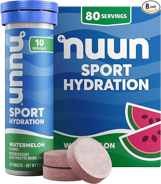 Nuun Sport Electrolyte Tablets with Magnesium, Calcium, Potassium, Chloride & Sodium, Gluten Free &