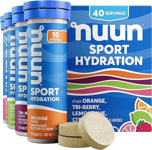 Nuun Sport Electrolyte Tablets with Magnesium, Calcium, Potassium, Chloride & Sodium, Gluten Free &
