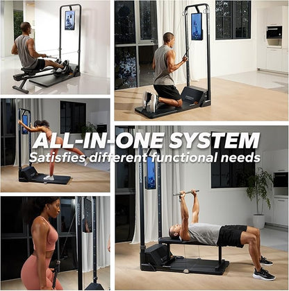 Gym Monster Smart Home Gym, Multifunctional Strength Training Machine, Smith Machine Power Cage Workout Station, Squat Rack Cable Machine, Full Body Fitness Equipment for Home Workout