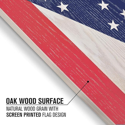 GoSports 4 x 2 ft Flag Series Wood Cornhole Sets – American Flag or State Flags – Includes 2 Regulation Size Boards, 8 Bean Bags, Carrying Case and Rules
