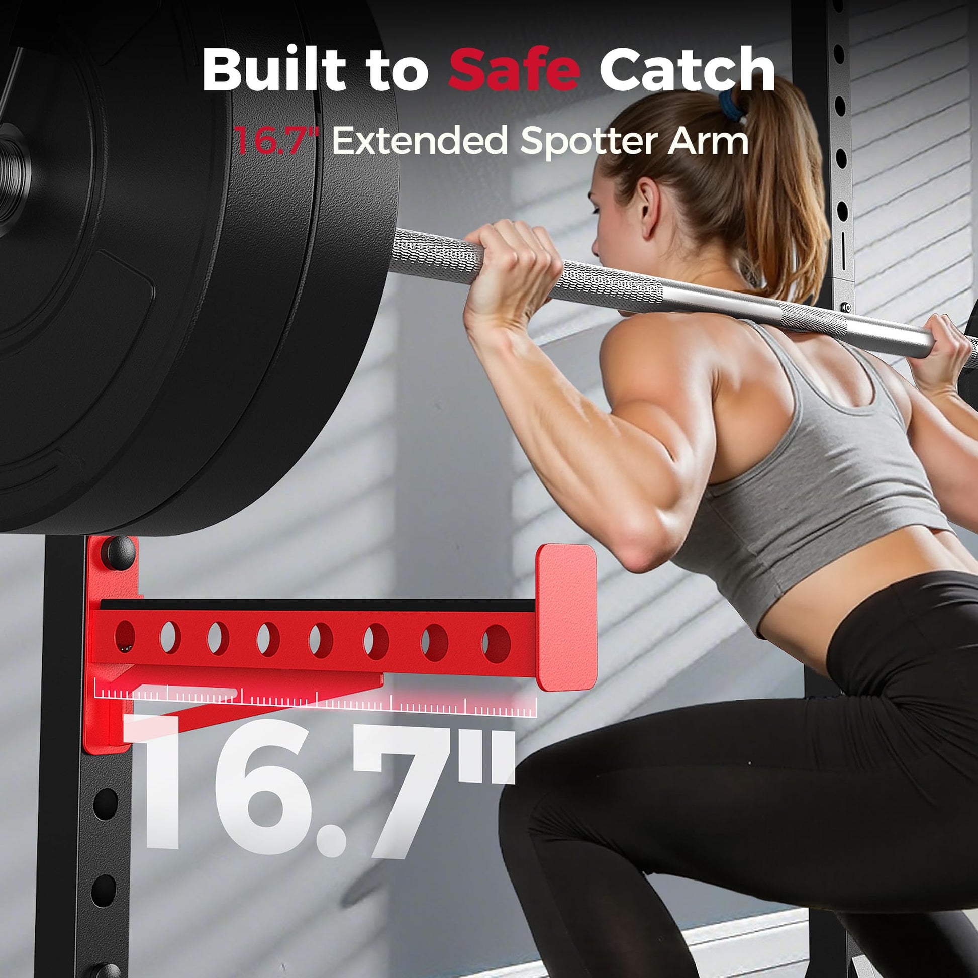 FLYBIRD SR1 Squat Rack with Pull-Up Bar, Multi-Functional Power Rack for Home Gym, 22 Safety
