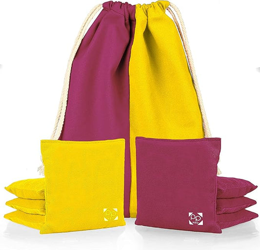 Professional Cornhole Bags - Set of 8 Regulation All Weather Double Sided - Sticky Side/Slick Side