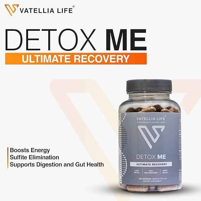 New from Detox Me - Boosts Energy Sulfite Elimination - Supports Digestion & Gut Health - Vitamin K2 (MK-4), Plus B12, Folate - 60 Day Supply - Supplement for Men and Women - 120 Count