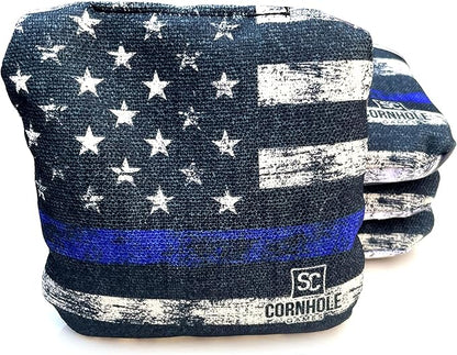 Professional Dual Sided Cornhole Bags- 16 oz 6x6 w/Premium Resin Fill - Official Tournament Slide/Stick Pro Bean Bags - Regulation/Approved