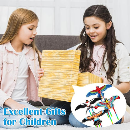 4Pcs Large Fishing Rod Kite for Kid Adults 23.62 Inch Vivid Swallow Parrot Phoenix Butterfly Kite Bulk, Easy to Fly, Kites for Adults Family in Spring Outdoor Beach Team Building